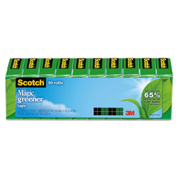 Scotch™ Magic Greener Tape, 1 in Core, 0.75 in x 75 ft, Clear, 10/Pack