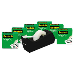 Scotch™ Magic Tape Desktop Dispenser Value Pack, 1 in Core, 0.75 in x 83.33 ft, Clear, 6/Pack