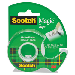 Scotch™ Magic Tape in Handheld Dispenser, 1 in Core, 0.5 in x 66.66 ft, Clear