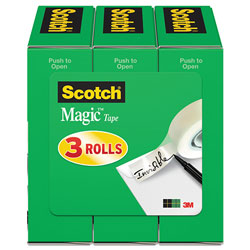Scotch™ Magic Tape Refill, 1 in Core, 0.5 in x 36 yds, Clear, 3/Pack