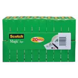Scotch™ Magic Tape Value Pack, 1 in Core, 0.75 in x 83.33 ft, Clear, 20/Pack
