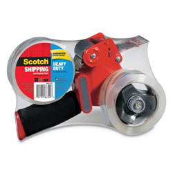 Scotch™ Packaging Tape Dispenser with Two Rolls of Tape, 3 in Core, For Rolls Up to 2 in x 60 yds, Red