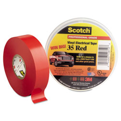 Scotch™ Scotch 35 Vinyl Electrical Color Coding Tape, 3 in Core, 0.75 in x 66 ft, Red