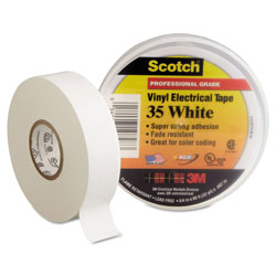 Scotch™ Scotch 35 Vinyl Electrical Color Coding Tape, 3 in Core, 0.75 in x 66 ft, White