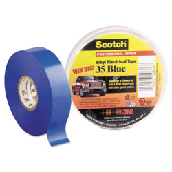 Scotch™ Scotch 35 Vinyl Electrical Color Coding Tape, 3 in Core, 0.75 in x 66 ft, Blue