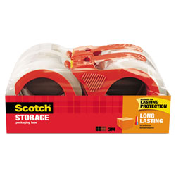 Scotch™ Storage Tape with Dispenser, 3 in Core, 1.88 in x 38.2 yds, Clear, 4/Pack