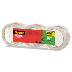 Scotch™ Tough Grip Moving Packaging Tape, 3 in Core, 1.88 in x 38.2 yds, Clear, 3/Pack
