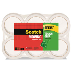 Scotch™ Tough Grip Moving Packaging Tape, 3 in Core, 1.88 in x 54.6 yds, Clear, 6/Pack