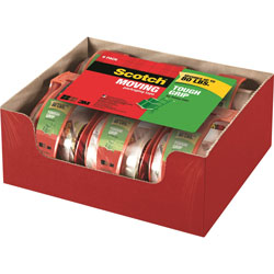 Scotch™ Tough Grip Moving Packaging Tape with Dispenser, 3 in Core, 1.88 in x 22.2 yds, Clear, 6/Pack