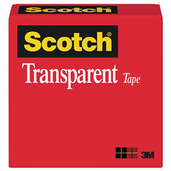 Scotch™ Transparent Tape, 1 in Core, 0.5 in x 36 yds, Transparent