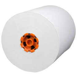 Scott® Slimroll Towels, 1-Ply, 8 in x 580 ft, White/Orange Core, 6 Roll/Carton