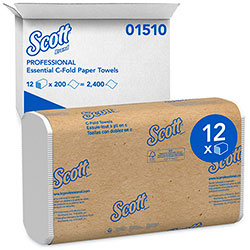 Scott® Essential C-Fold Towels for Business, Absorbency Pockets, 1-Ply, 10.13 x 13.15, White, 200/Pack, 12 Packs/Carton (KIM01510)