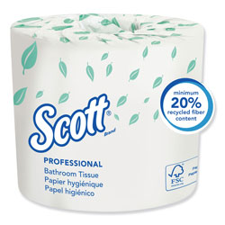 Scott® Essential Standard Roll Bathroom Tissue for Business, Septic Safe, Convenience Carton, 2-Ply, White, 550/Roll, 20 Rolls/CT