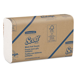 Scott® Multi-Fold Towels, Absorbency Pockets, 1-Ply, 9.2 x 9.4, White, 250 Sheets/Pack