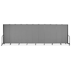 Screenflex Commercial Edition Portable Partition, Gray, 6' h x 20'5" Open Length