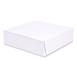 SCT Bakery Boxes, Standard, 9 x 9 x 2.5, White, Paper, 250/Carton