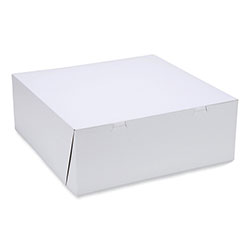 SCT Bakery Boxes, Standard, 16 x 16 x 6, White, Paper, 50/Carton