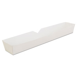 SCT Footlong Hot Dog Tray, 10.25 x 1.5 x 1.25, White, Paper, 500/Carton