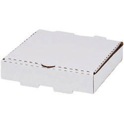 SCT Tray Pizza Box - External Dimensions: 8 in x 8 in, - Corrugated, Paperboard - White - For Pizza, Food Storage - 50 / Carton