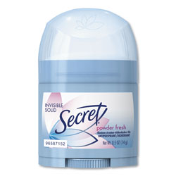 Secret Antiperspirant and Deodorant for Women, Invisible Solid, Powder Fresh Scent, Trial Size, 1/0.5 oz. package