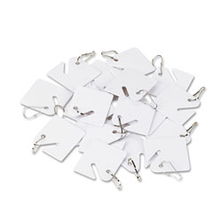 SecurIT® Replacement Slotted Key Cabinet Tags, 1 5/8 x 1 1/2, White, 20/Pack