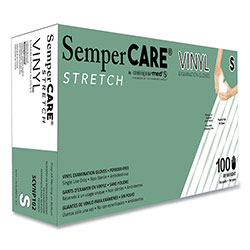 SemperCare® Stretch Vinyl Examination Gloves, 100/Box, 10 Boxes/Carton