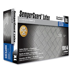 SemperGuard Latex Gloves, Cream, X-Large, 100/Box, 10 Boxes/Carton