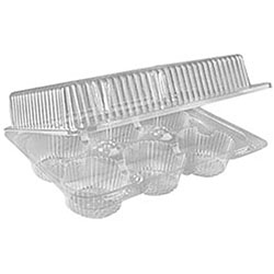 SEPG Hinged 6-Count 2.5 in Cupcake Container - 150 / Carton