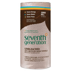 Seventh Generation Natural Unbleached 100% Recycled Paper Towel Rolls, 11 x 9, 120 Sheets per Roll