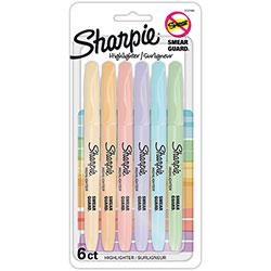Sharpie® Accent Highlighters w/Smear Guard - Chisel Marker Point Style - Assorted - 6 / Dozen
