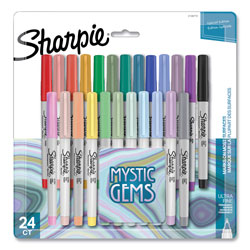 Sharpie® Mystic Gems Markers, Ultra-Fine Needle Tip, Assorted, 24/Pack