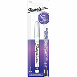 Sharpie® Oil Based Paint, Fine Marker Point, Chisel Marker Point Style, White Oil Based Ink, 1 Card