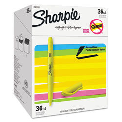 Sharpie® Pocket Style Highlighters, Chisel Tip, Yellow, 36/Pack