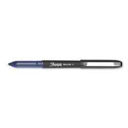 Sharpie® Roller Ball Stick Pen, Fine 0.5 mm, Blue Ink/Barrel, Dozen
