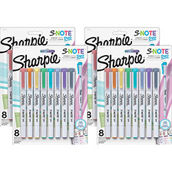 Sharpie® S-Note Duo Dual-Tip Markers - Chisel, Bullet Marker Point Style - Assorted - 6 / Box