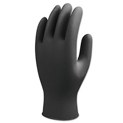 Showa 7700 Series Nitrile Gloves, 4 mil, Small, Black