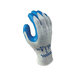 Showa ATLAS® 300 General Purpose Latex Coated Fingers/Palm Gloves, Small, Blue/Gray