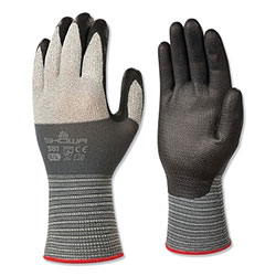Showa Coated Gloves, Size L, 9-1/2 in L, Gray, PR