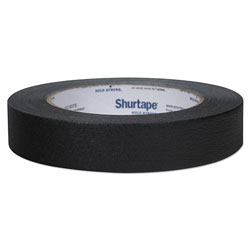 Shurtape Color Masking Tape, 3 in Core, 0.94 in x 60 yds, Black