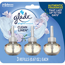 Glade Plug-In Warmers Linen Air Refill, 2 fl oz (0.1 quart), Linen, 50 Day, 5/Carton, Long Lasting