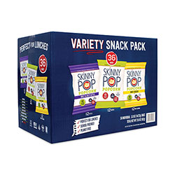 SkinnyPop® Popcorn Popcorn Variety Snack Pack, 0.5 oz Bag, 36 Bags/Box