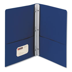 Smead 2-Pocket Folder w/Tang Fastener, Letter, 1/2 in Cap, Dark Blue, 25/Box