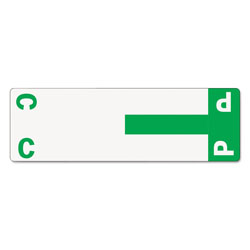 Smead AlphaZ Color-Coded First Letter Combo Alpha Labels, C/P, 1.16 x 3.63, Dark Green/White, 5/Sheet, 20 Sheets/Pack (SMD67154)