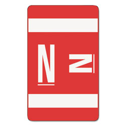 Smead AlphaZ Color-Coded Second Letter Alphabetical Labels, N, 1 x 1.63, Red, 10/Sheet, 10 Sheets/Pack (SMD67184)