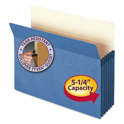Smead Colored File Pockets, 5.25 in Expansion, Letter Size, Blue