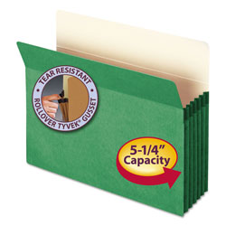 Smead Colored File Pockets, 5.25 in Expansion, Letter Size, Green