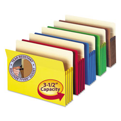 Smead Colored File Pockets, 3.5 in Expansion, Letter Size, Assorted, 5/Pack