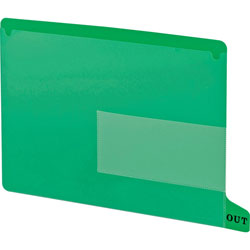 Smead Colored Poly Out Guides with Pockets, 1/3-Cut End Tab, Out, 8.5 x 11, Green, 25/Box
