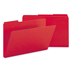 Smead Expanding Recycled Heavy Pressboard Folders, 1/3-Cut Tabs, 1" Expansion, Legal Size, Bright Red, 25/Box (SMD22538)