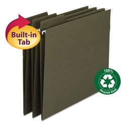 Smead FasTab Hanging Folders, Letter Size, 1/3-Cut Tab, Standard Green, 20/Box